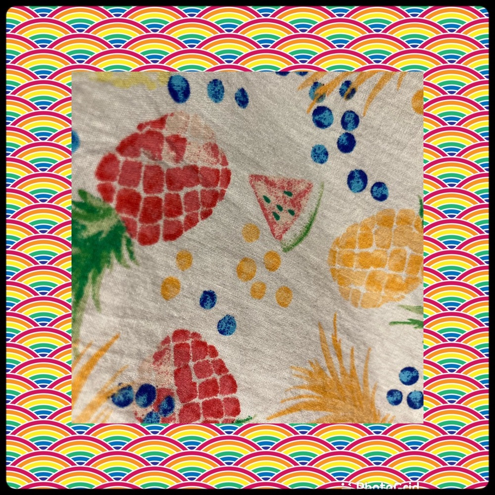 Talbots Button Down Cotton Pineapple Blouse Large - image 5